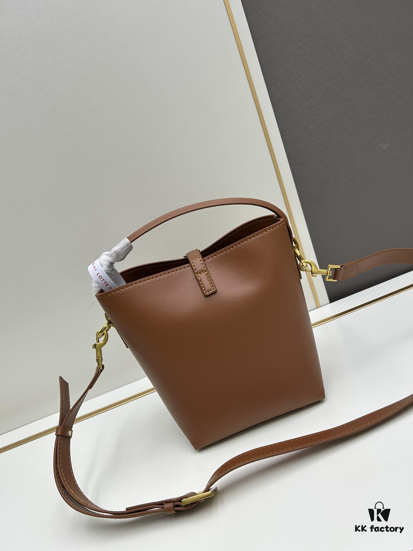 6930cefd6e68136f4d9b0924 New Arrival Mini YSL Bucket Bag with Box - Authentic LE37 Black Gold Shiny Leather, Celebrity Style, Limited Stock