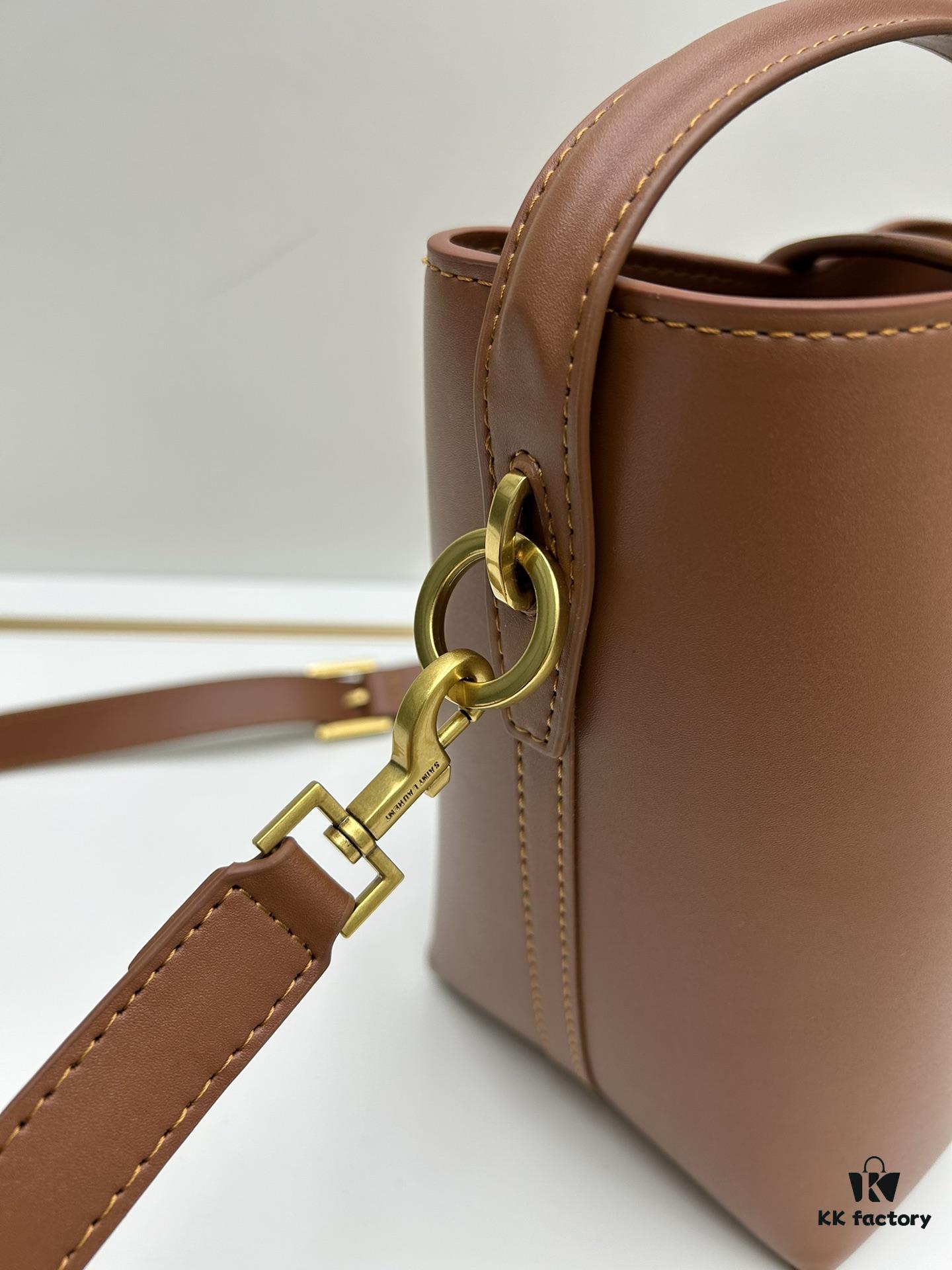 6930ceff6e68136f4d9b0927 New Arrival Mini YSL Bucket Bag with Box - Authentic LE37 Black Gold Shiny Leather, Celebrity Style, Limited Stock
