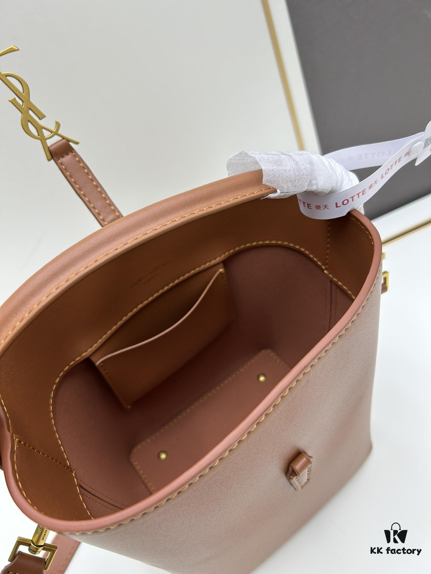 6930cf006e68136f4d9b0928 New Arrival Mini YSL Bucket Bag with Box - Authentic LE37 Black Gold Shiny Leather, Celebrity Style, Limited Stock