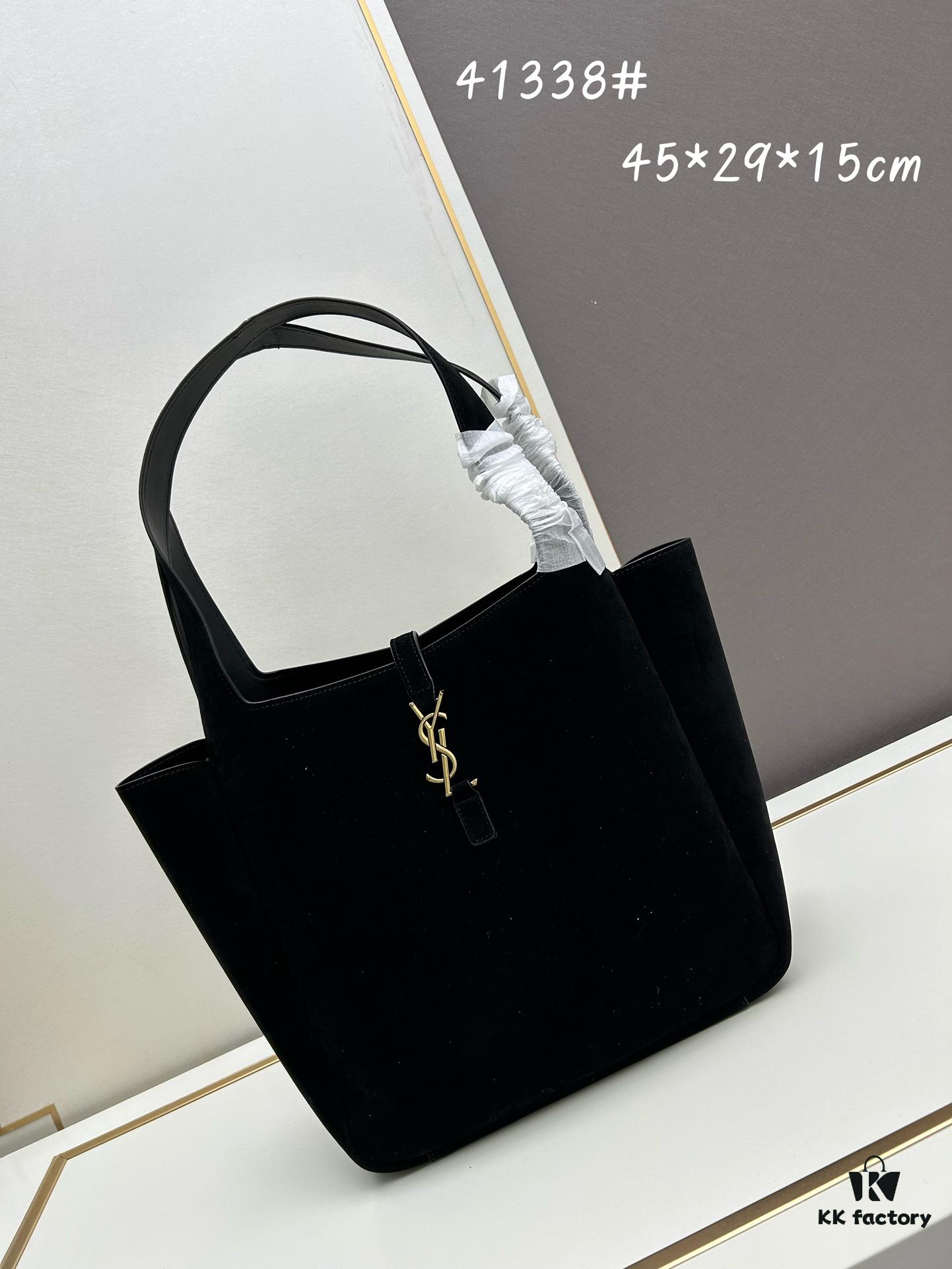 New Arrival with Box 💰 2024 Autumn/Winter Le Bea. Suede Gold Leaf BEA Tote Bag