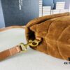 6930cf1b6e68136f4d9b0954 Small YSL Loulou Suede Leather Chain Shoulder Bag in Black and Brown with Box