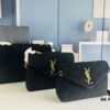 6930cf1c6e68136f4d9b0956 Small YSL LOU LOU Suede Leather Chain Shoulder Bag with Box ||| Loulou Black Brown Nubuck