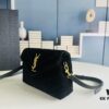 6930cf1d6e68136f4d9b0958 Small YSL LOU LOU Suede Leather Chain Shoulder Bag with Box ||| Loulou Black Brown Nubuck