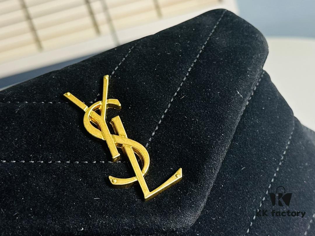 6930cf1f6e68136f4d9b095e Small YSL LOU LOU Suede Leather Chain Shoulder Bag with Box ||| Loulou Black Brown Nubuck