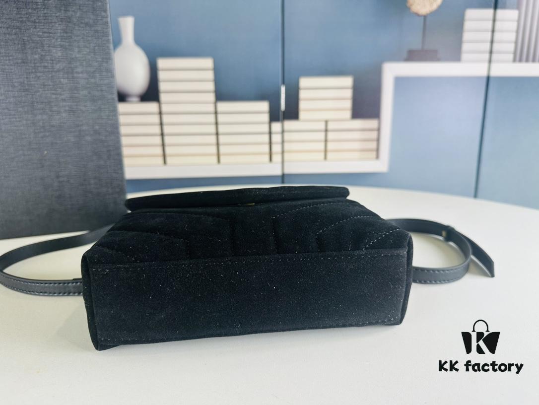 6930cf206e68136f4d9b095f Small YSL LOU LOU Suede Leather Chain Shoulder Bag with Box ||| Loulou Black Brown Nubuck