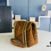 6930cf236e68136f4d9b0963 Medium YSL LOU LOU Suede Leather Chain Shoulder Bag with Box ||| Loulou Black Brown Nubuck