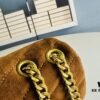 6930cf256e68136f4d9b0969 Medium YSL LOU LOU Suede Leather Chain Shoulder Bag with Box ||| Loulou Black Brown Nubuck