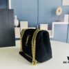 6930cf286e68136f4d9b096e Medium YSL LOU LOU Suede Leather Chain Shoulder Bag with Box ||| Loulou Black Brown Nubuck