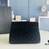 6930cf286e68136f4d9b0970 Medium YSL LOU LOU Suede Leather Chain Shoulder Bag with Box ||| Loulou Black Brown Nubuck
