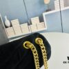6930cf2a6e68136f4d9b0971 Medium YSL LOU LOU Suede Leather Chain Shoulder Bag with Box ||| Loulou Black Brown Nubuck