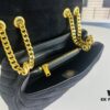 6930cf2b6e68136f4d9b0972 Medium YSL LOU LOU Suede Leather Chain Shoulder Bag with Box ||| Loulou Black Brown Nubuck