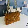 6930cf2d6e68136f4d9b0978 Large Size with Box 💰 YSL LOU LOU Suede Leather Chain Shoulder Bag | Loulou Black Brown Nubuck