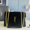 6930cf326e68136f4d9b097f Large Size with Box 💰 YSL LOU LOU Suede Leather Chain Shoulder Bag ||| Loulou Black Brown Nubuck