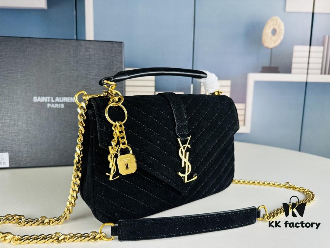 6930cf376e68136f4d9b0989 New Arrival with Box ||| Suede YSL Saint Laurent V-Logo Crossbody Bag