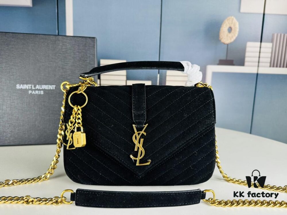 6930cf376e68136f4d9b098b New Arrival with Box ||| Suede YSL Saint Laurent V-Logo Crossbody Bag