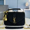 6930cf376e68136f4d9b098b New Arrival with Box ||| Suede YSL Saint Laurent V-Logo Crossbody Bag