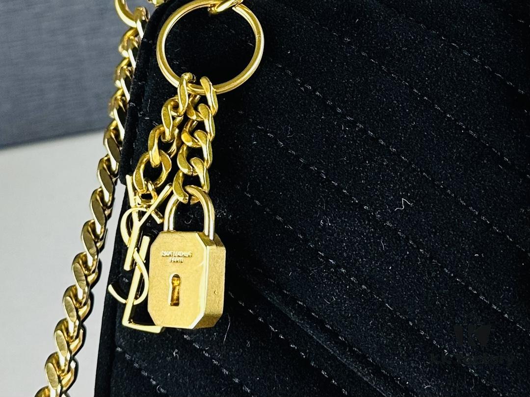 6930cf3a6e68136f4d9b098e New Arrival with Box ||| Suede YSL Saint Laurent V-Logo Crossbody Bag
