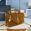 6930cf3d6e68136f4d9b0994 New Arrival with Box ||| Suede YSL Saint Laurent V-Logo Crossbody Bag