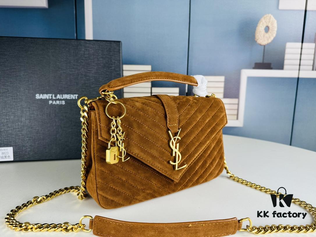 6930cf3d6e68136f4d9b0994 New Arrival with Box ||| Suede YSL Saint Laurent V-Logo Crossbody Bag
