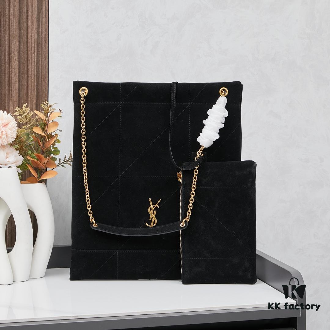 New Matte Cropped Leather Bag with Box 💰 YSL Jamie Tote