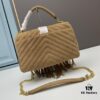 6930cf4b6e68136f4d9b09ad YSL Monogram College Saffiano Leather Fringe Crossbody Bag
