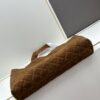 6930cf526e68136f4d9b09b7 New YSL Saint Laurent Suede Icare Quilted Tote Bag in Black and Caramel