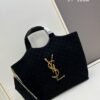 6930cf536e68136f4d9b09ba New YSL Icare Suede Quilted Tote Bag in Black and Caramel
