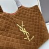 6930cf546e68136f4d9b09bb New YSL Saint Laurent Suede Icare Quilted Tote Bag in Black and Caramel