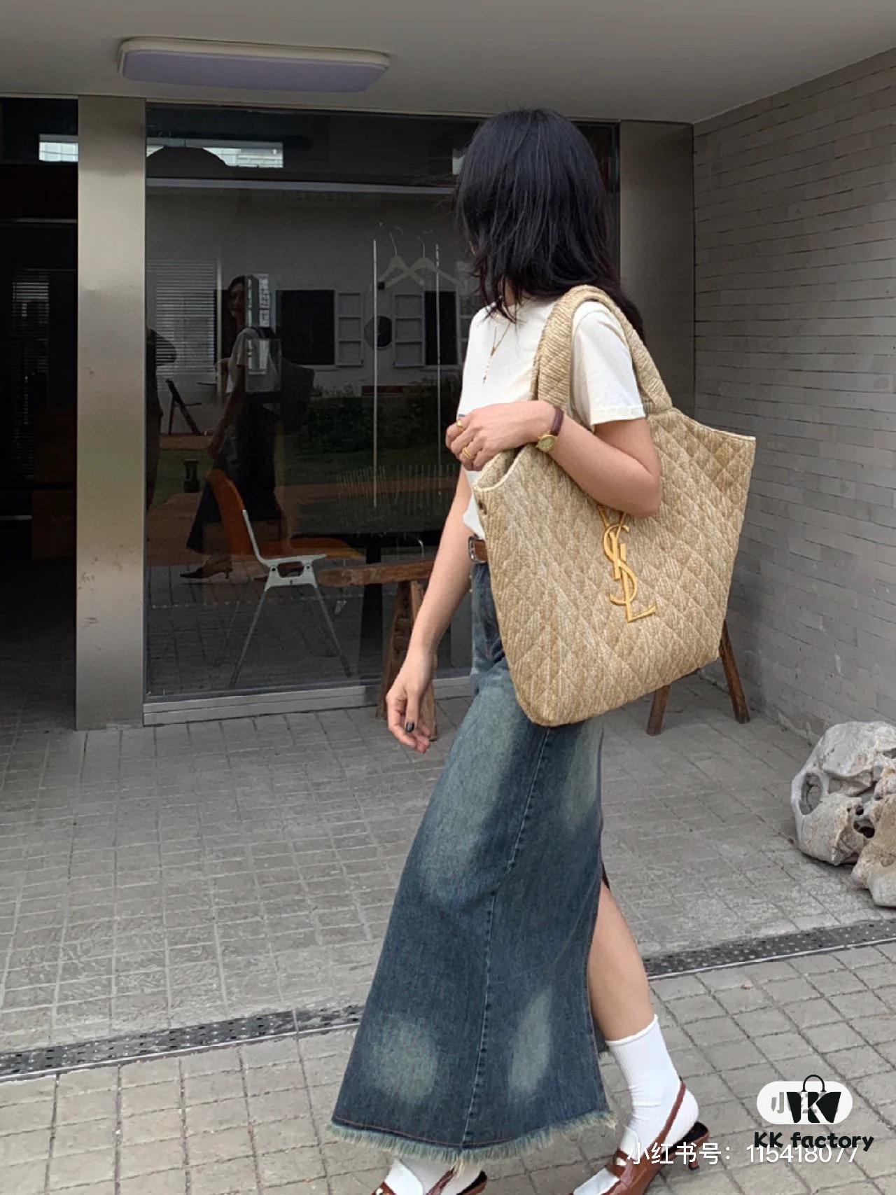 6930cf5f6e68136f4d9b09c9 New YSL Oversized Logo Quilted Tote Bag