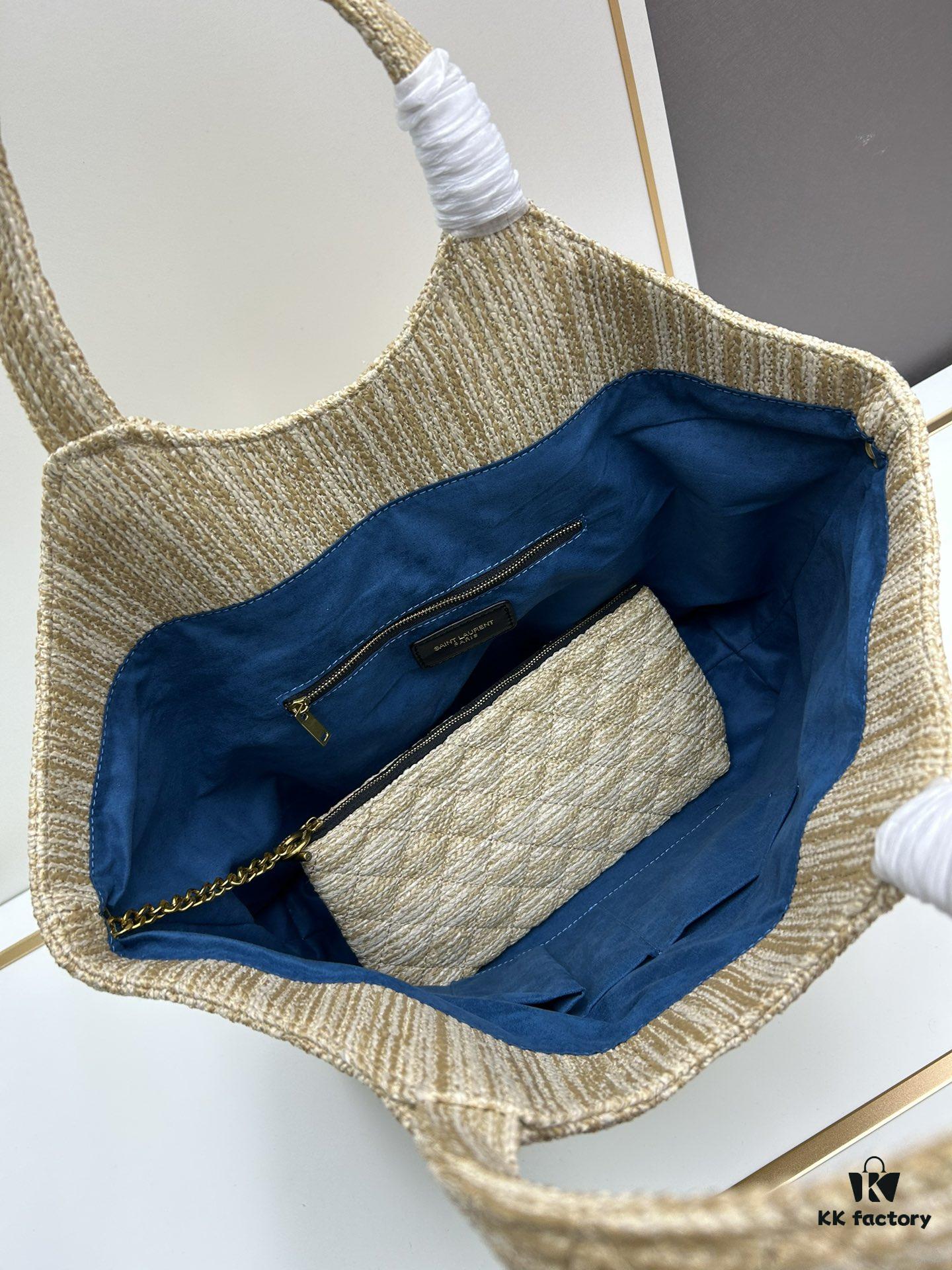 New YSL Oversized Logo Quilted Tote Bag