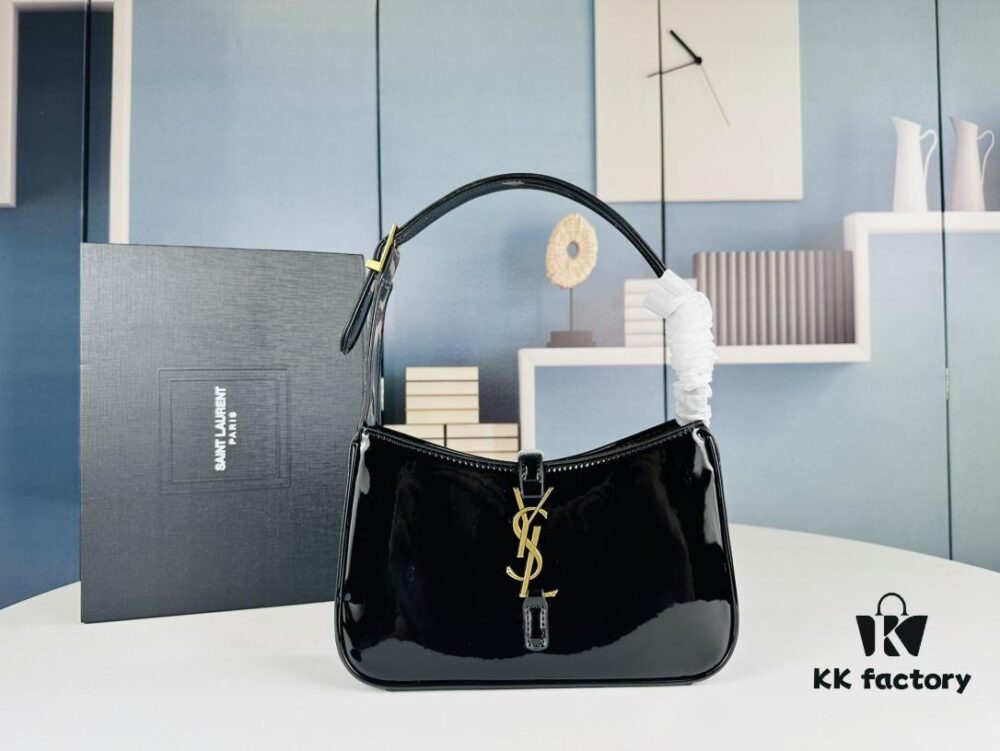 6930cf736e68136f4d9b09e6 YSL Saint Laurent Hobo Shoulder Bag in Patent Leather with Box