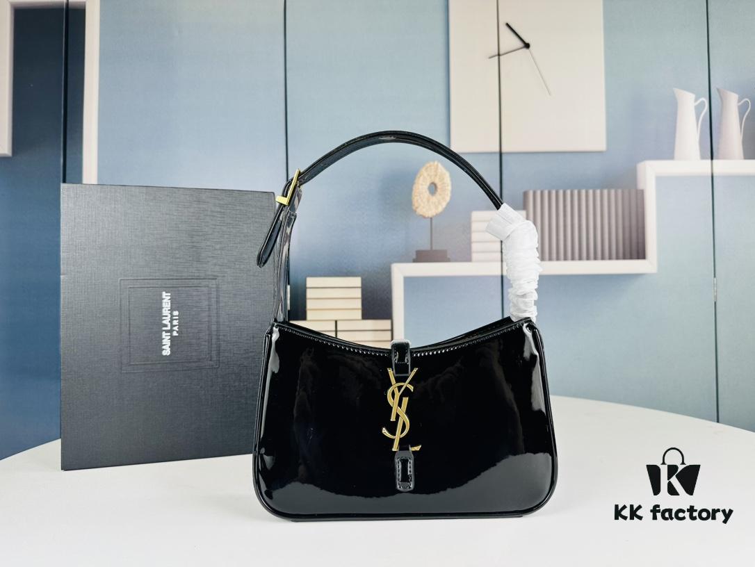 6930cf736e68136f4d9b09e6 YSL Saint Laurent Hobo Shoulder Bag in Patent Leather with Box