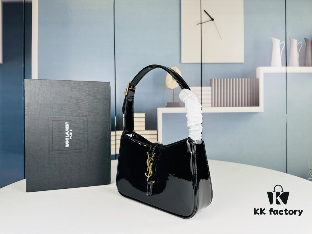 6930cf746e68136f4d9b09e7 YSL Saint Laurent Hobo Shoulder Bag in Patent Leather with Box
