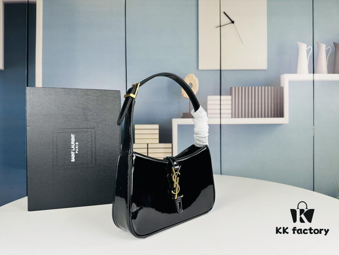 6930cf756e68136f4d9b09e8 YSL Saint Laurent Hobo Shoulder Bag in Patent Leather with Box