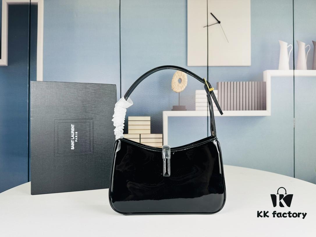 6930cf766e68136f4d9b09e9 YSL Saint Laurent Hobo Shoulder Bag in Patent Leather with Box