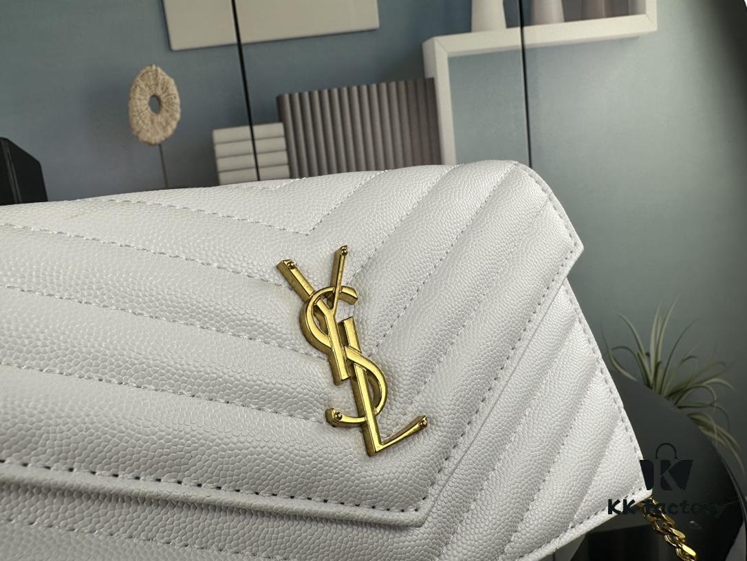 Box Set YSL Monogram Black and Gold Caviar Leather Chain Bag