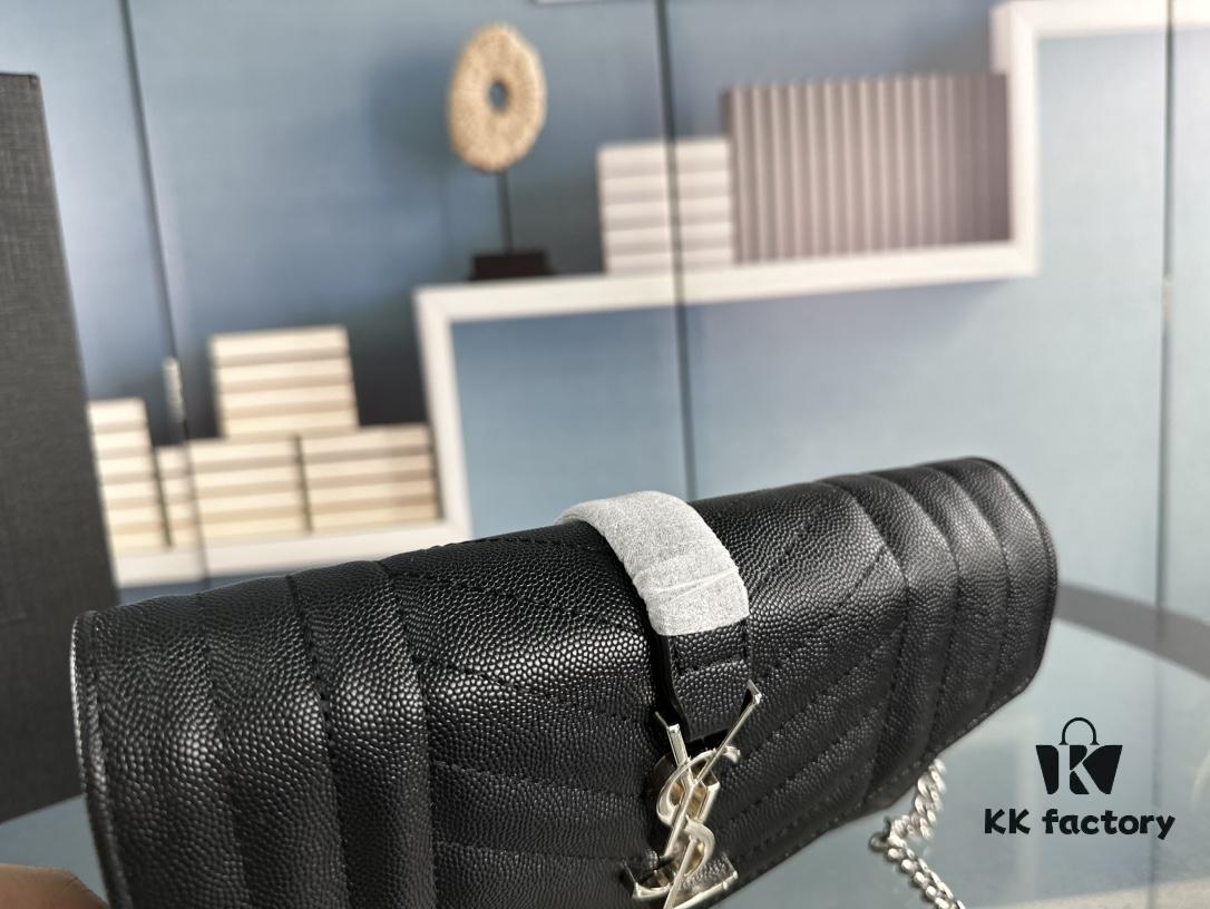 YSL Saint Laurent WOC Caviar Chain Envelope Bag