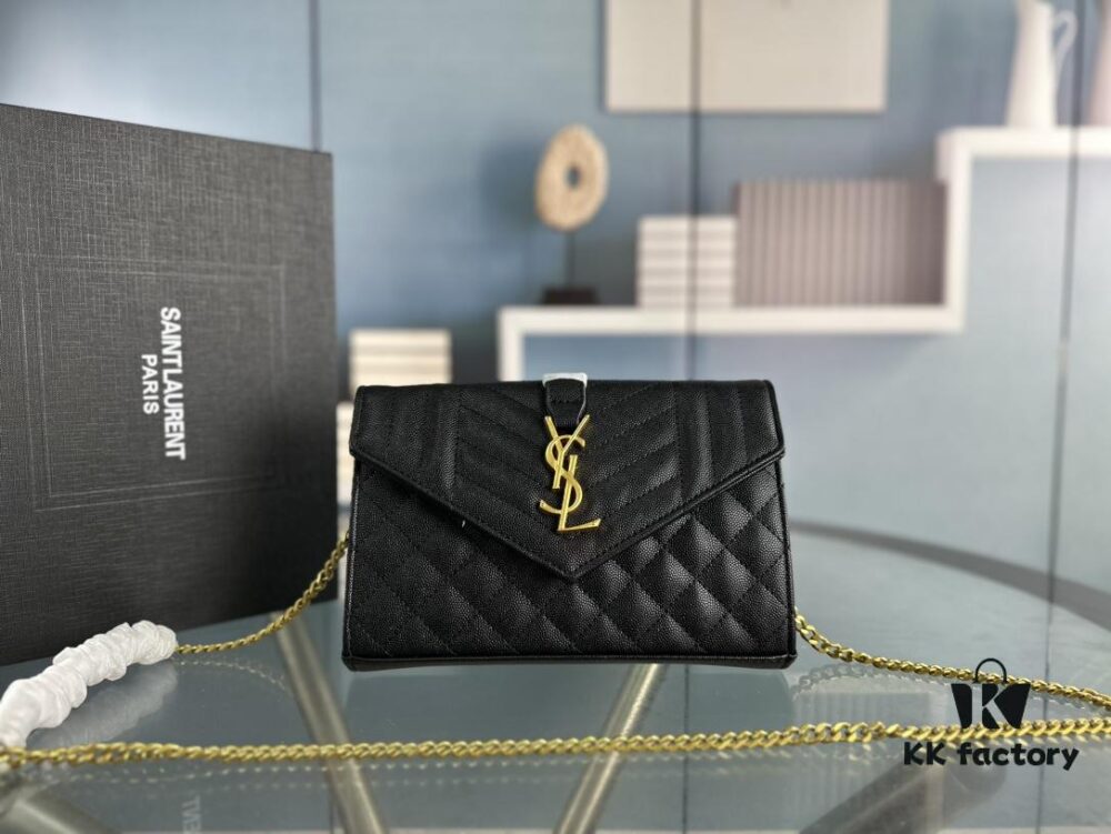 6930cfe86e68136f4d9b0a9d YSL Saint Laurent WOC Caviar Chain Envelope Bag