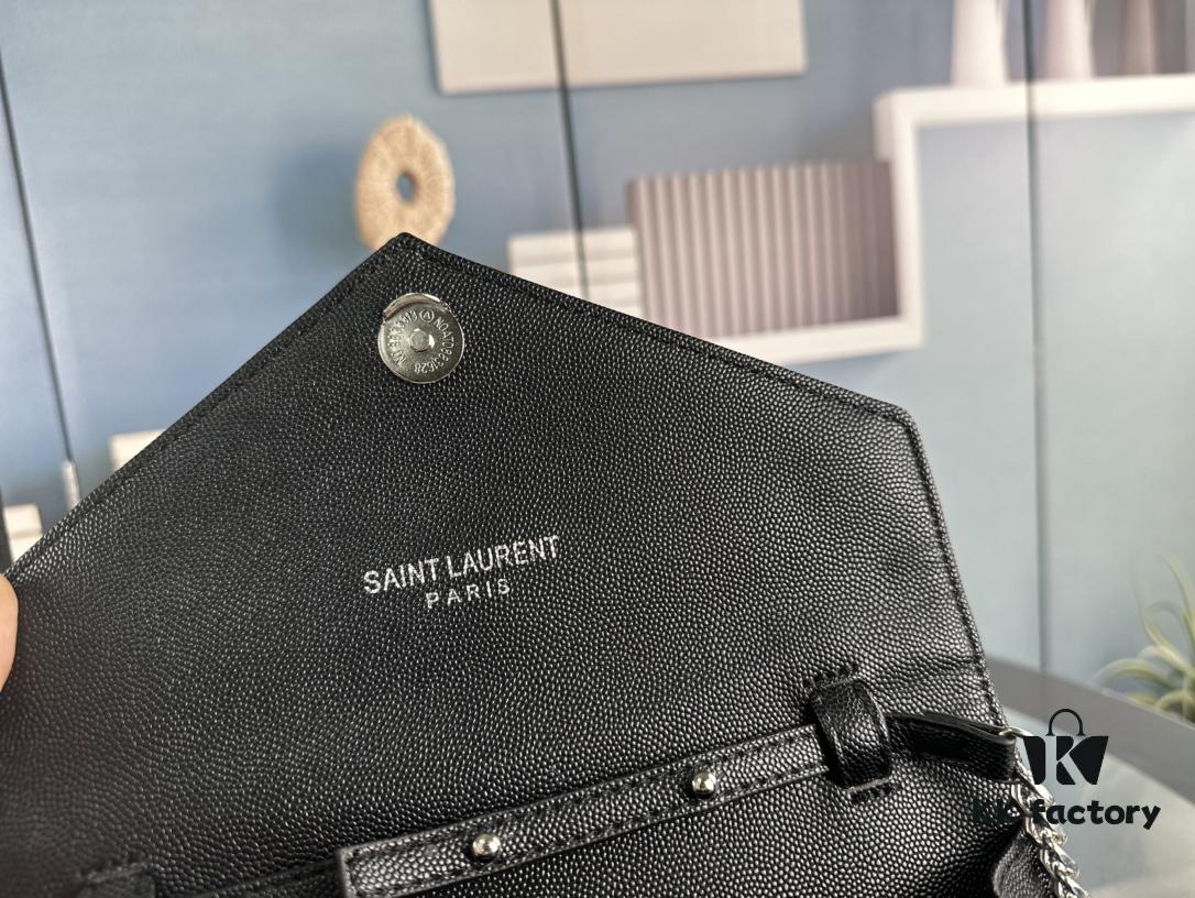 YSL Saint Laurent WOC Caviar Chain Envelope Bag