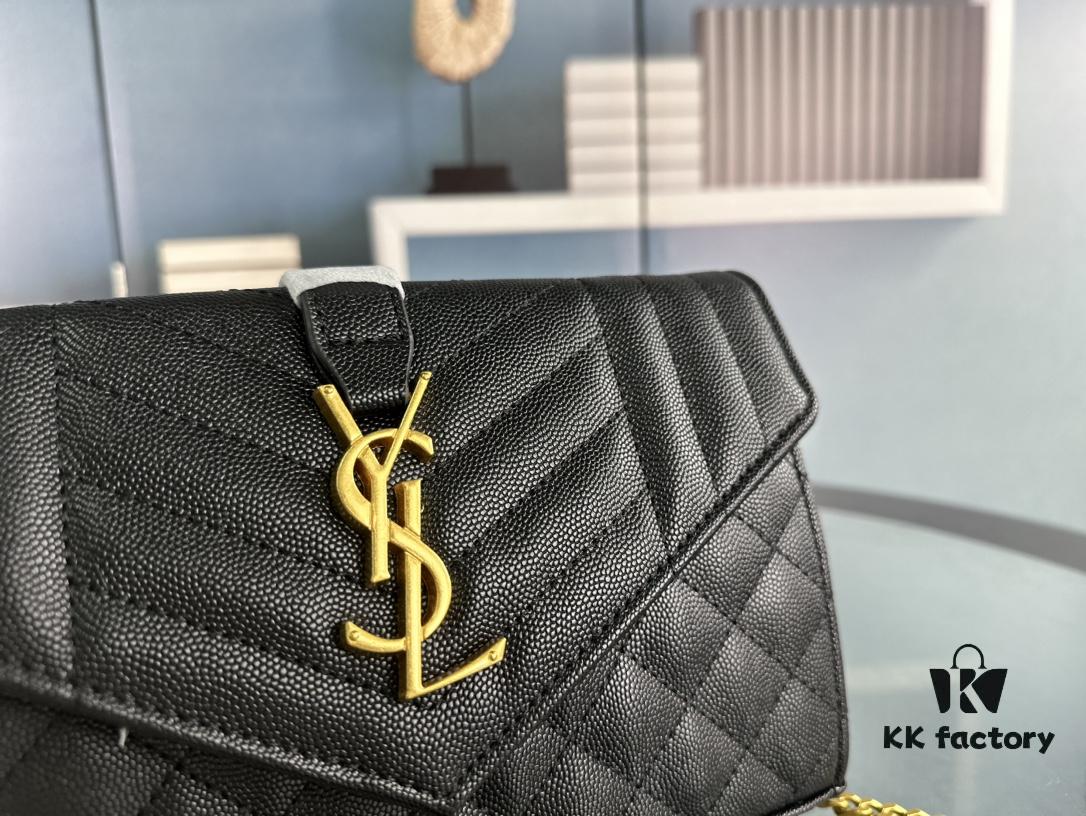6930cfeb6e68136f4d9b0aa4 YSL Saint Laurent WOC Caviar Chain Envelope Bag