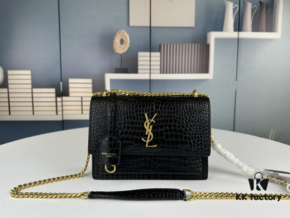 6930d00e6e68136f4d9b0ae0 New YSL Sunset Bag with Box – Recommended Crocodile Embossed Design
