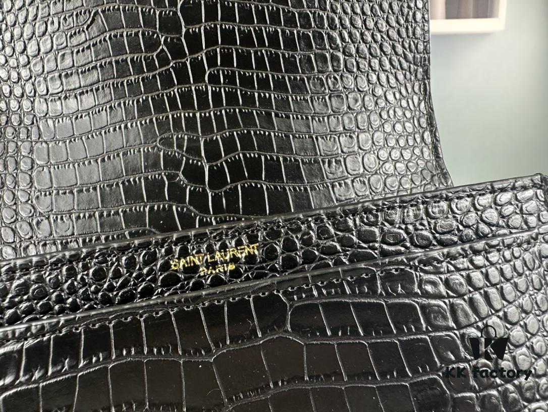 New YSL Sunset Bag with Box – Recommended Crocodile Embossed Design