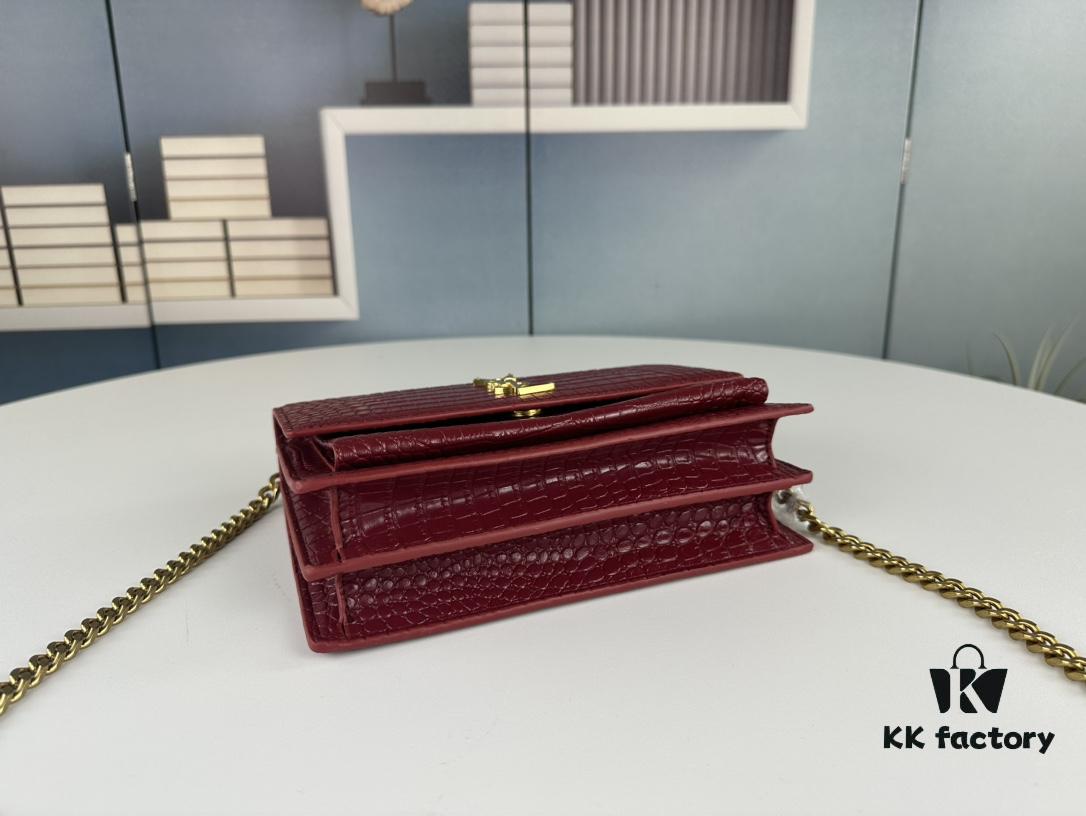 6930d0186e68136f4d9b0aee YSL Sunset Bag with Crocodile Embossed Texture