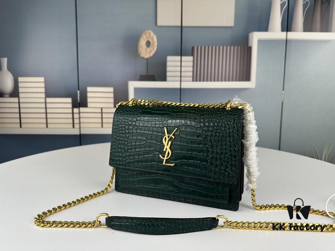 6930d0196e68136f4d9b0aef New YSL Sunset Bag with Box – Recommended Crocodile-Embossed Design