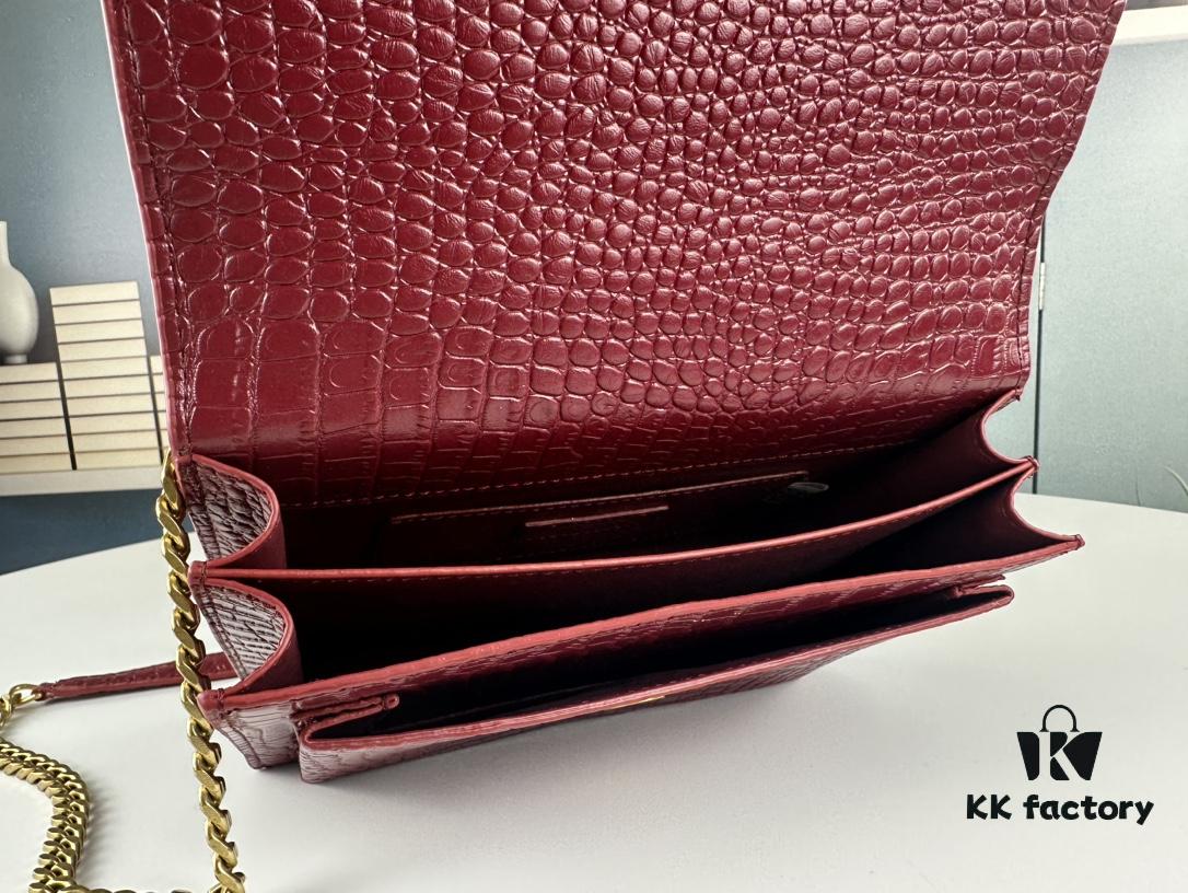 6930d0196e68136f4d9b0af1 YSL Sunset Bag with Crocodile Embossed Texture