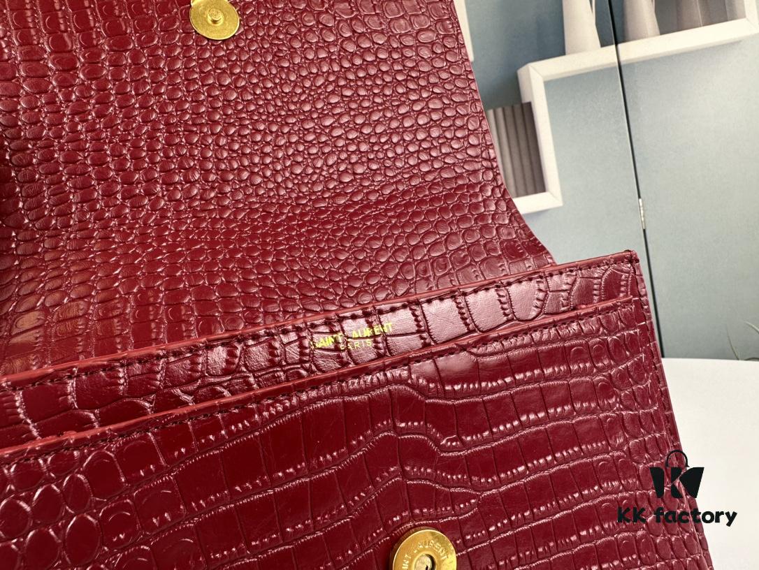 6930d01b6e68136f4d9b0af3 YSL Sunset Bag with Crocodile Embossed Texture