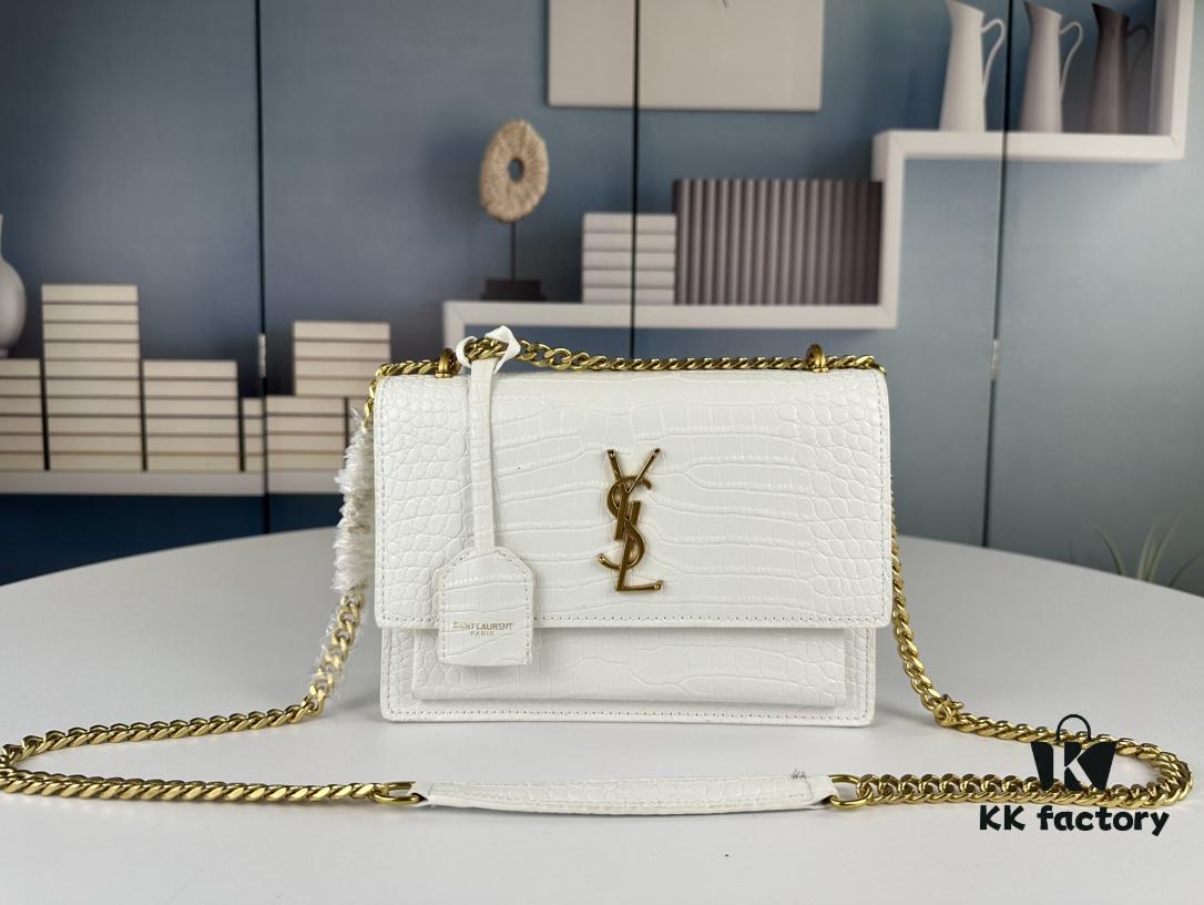 6930d01e6e68136f4d9b0af7 New YSL Sunset Bag with Box – Recommended Crocodile-Embossed Design