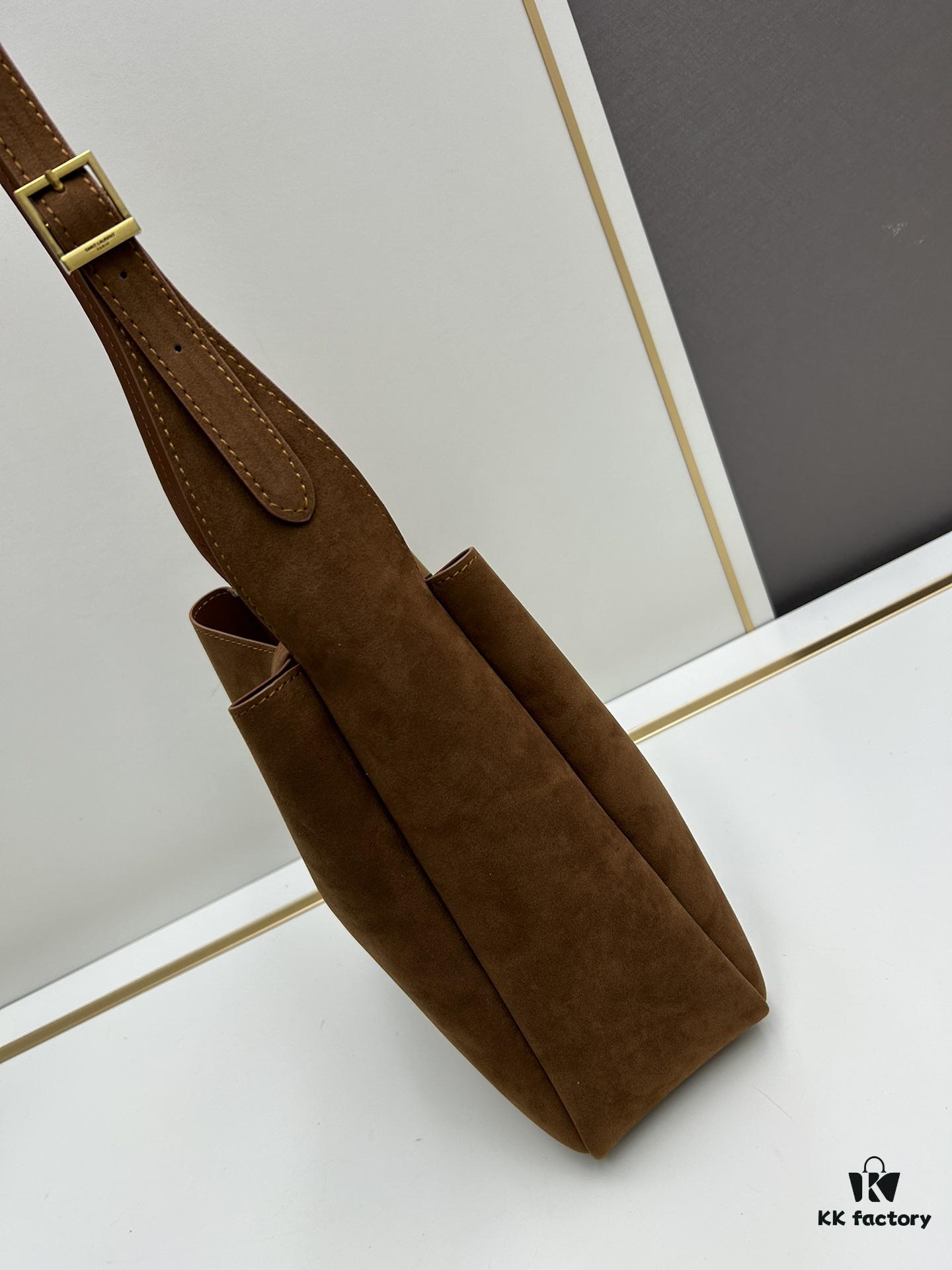 6930d0446e68136f4d9b0b2b Small New Model with Box – Exquisitely Beautiful Brown-Gold Suede Large Bag, Perfect for Autumn and Winter