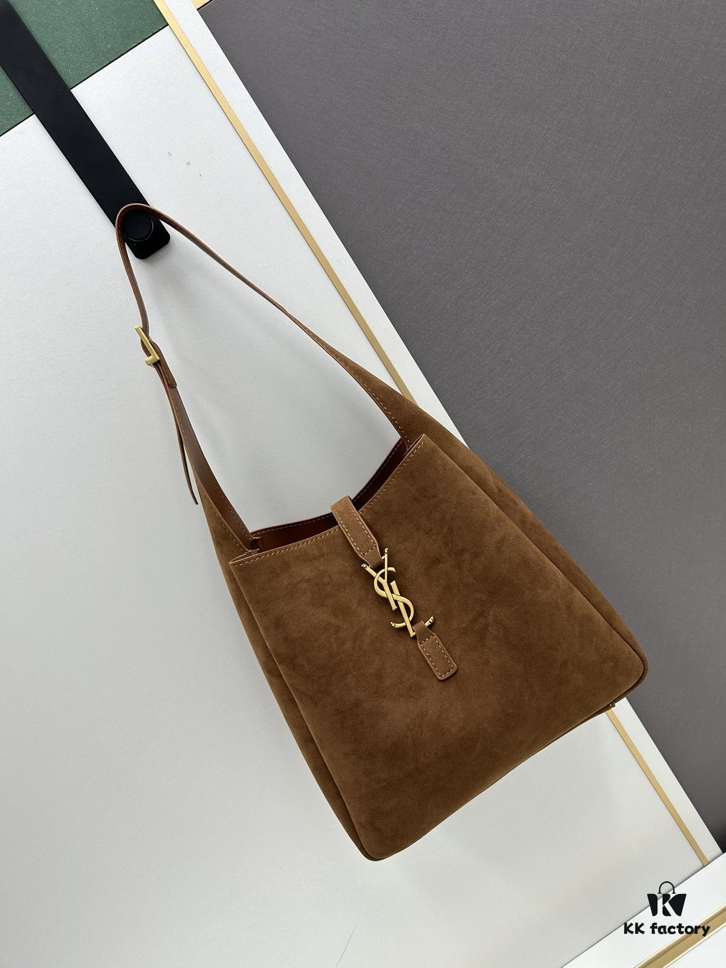 6930d0466e68136f4d9b0b2c Small New Model with Box – Exquisitely Beautiful Brown-Gold Suede Large Bag, Perfect for Autumn and Winter