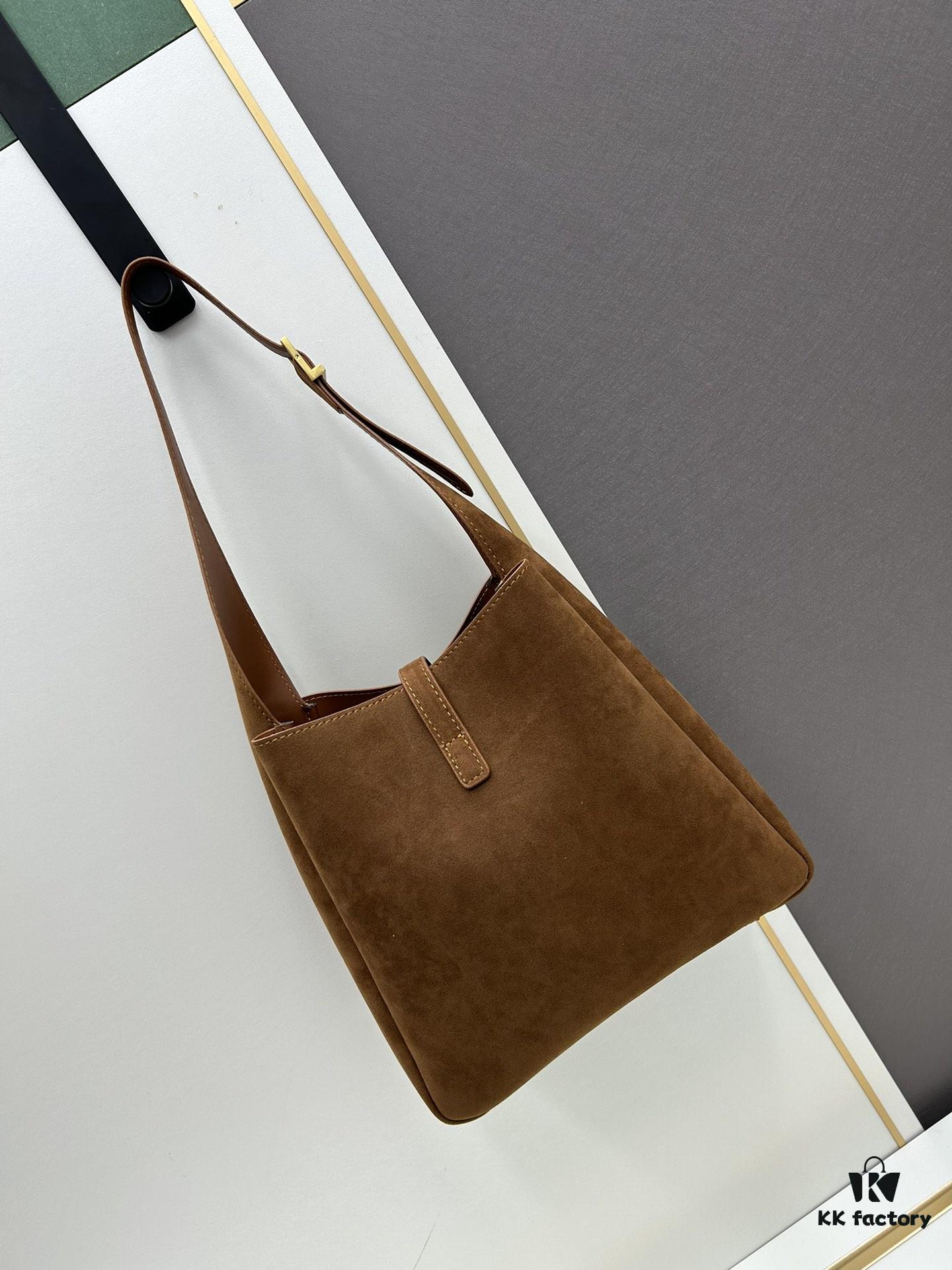 6930d04e6e68136f4d9b0b38 Small New Model with Box – Exquisitely Beautiful Brown-Gold Suede Large Bag, Perfect for Autumn and Winter